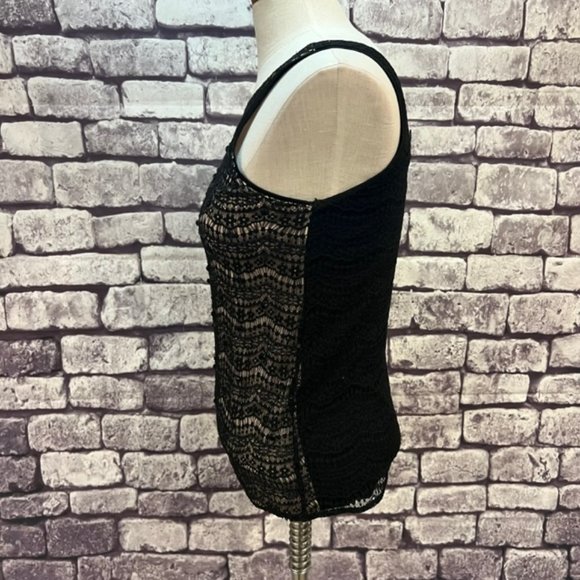 Ann Taylor Black & Tan Lace Tank Size Small Petite - Picture 4 of 10
